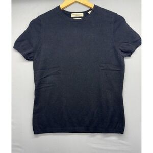 Valerie Stevens Separates Sweater Medium Black Cashmere Short Sleeve Pullover